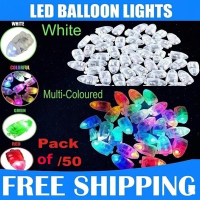 50 Stück LED Luftballons Leuchten Party Geburtstag Hochzeit Deko Ballon Lichter UK