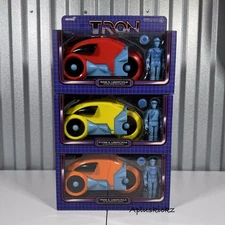 Disney Parks Tron Lightcycle Action Figures Red Yellow Orange Super7 Set NEW!