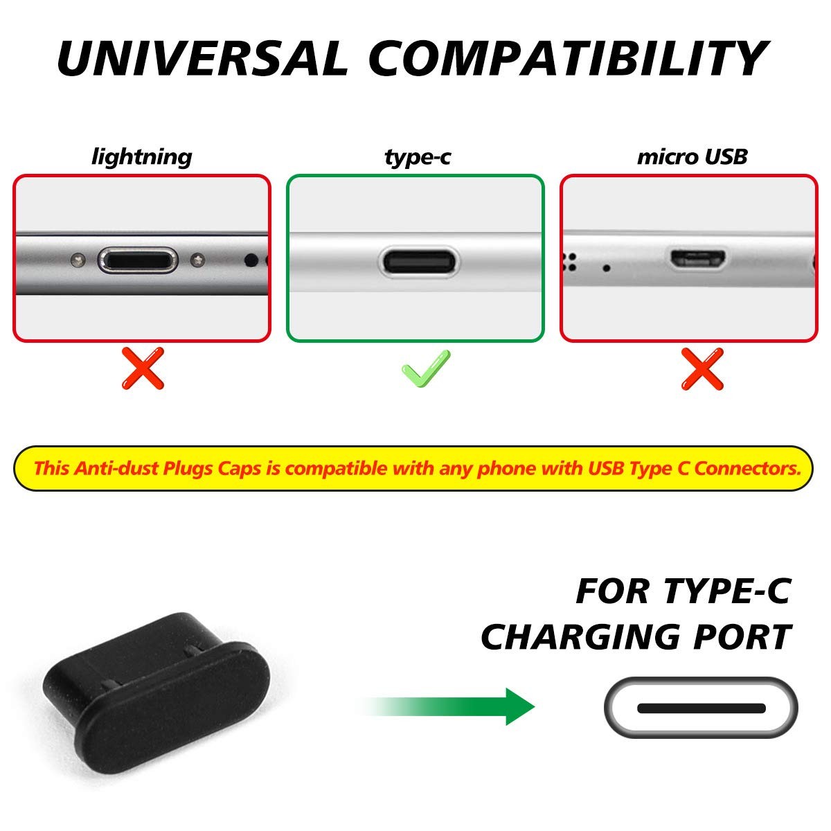 USB C Cover 10 Pack Type C Dust Plug Charger Port Protector for iPhone 17 16 ...