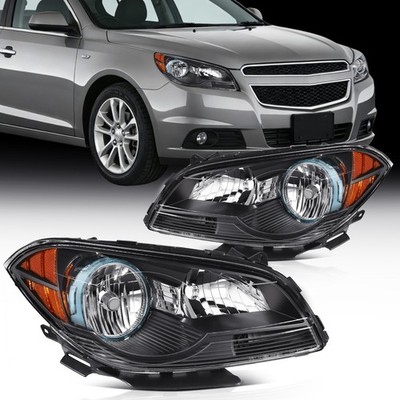 Pair Headlight Assembly Fits 2008-2012 Chevy Malibu Set Headlamp Assembly