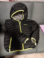 Eddie Bauer Jacket Boys Size Large 14/16 Black Reversible Hooded Full Zip Down