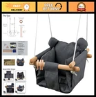 Toddler Canvas Hanging Swing Seat - Secure Indoor/Outdoor Hammock Toy - Grey