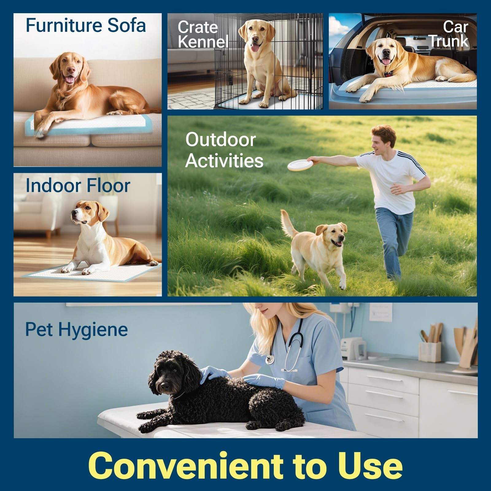 100 Count Super Absorbency Puppy Pads 22"x 22", Leakproof Quick Drying Dog Tr...