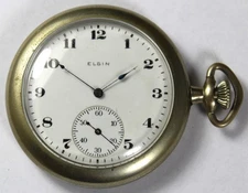1918 Elgin Grade 314 12s 15j Open-Face Pocket Watch - Parts/Repair