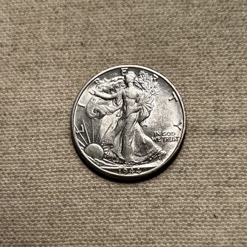 1944-D Denver Walking Liberty Silver Half 50c Uncirculated AU/BU SC