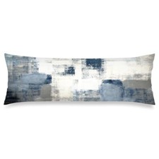 Grey Blue Abstract Art Painting Body Pillow Cover White Blue Gray Color-002