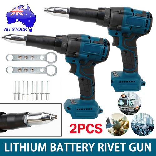 2X Cordless Electric Rivet Gun Brushless w LED for Makita 18V Li-ion ...