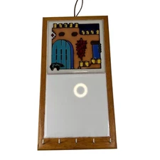 Key Holder Rack Wipe Off Board Southwestern Art Tile Studio VTG Ceramic Pueblo