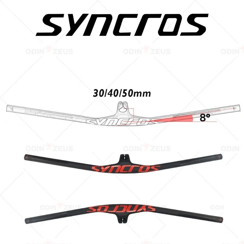 Manillar Integrado con Vástago Fibra de Carbono Bicicleta de Montaña Accesorios 8 Grados Foto 2 de 4