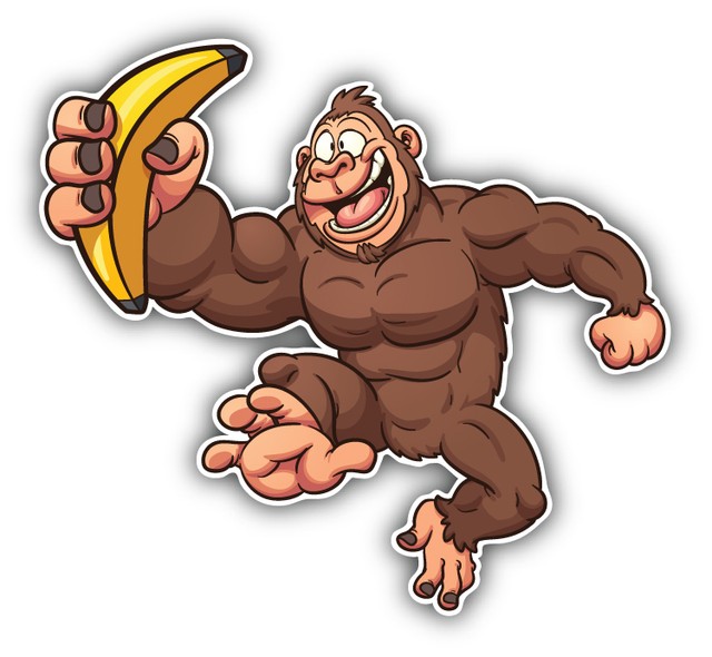 Gorilla Banana Cartoon Car Bumper Sticker Decal 5'' x 5'' eBay