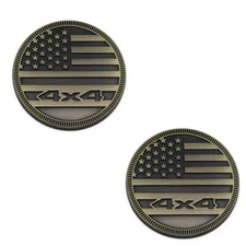2Pc USA Flag 4x4 Off-road Sports Car Trunk Fender Badge Decal Emblem Sticker