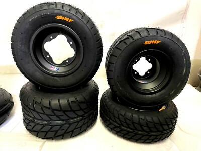 DWT A5 Black Front Rear Rims Wheels Sunf Street Tires YFZ450 Raptor Banshee 350