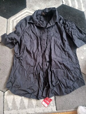 TM Lewin Black Women ladies short sleeved shirt, size 14 Bnwot