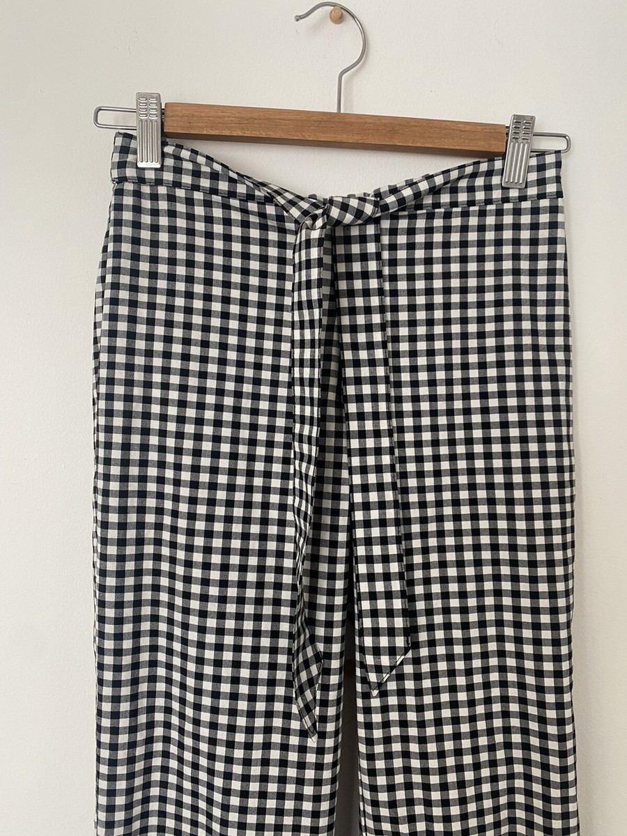 Zara Trafaluc collection black white plaid pants women's sz small