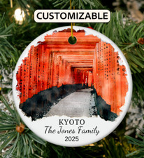 Kyoto Christmas Ornament, Custom Japan Christmas Ornament, Personalized Gift