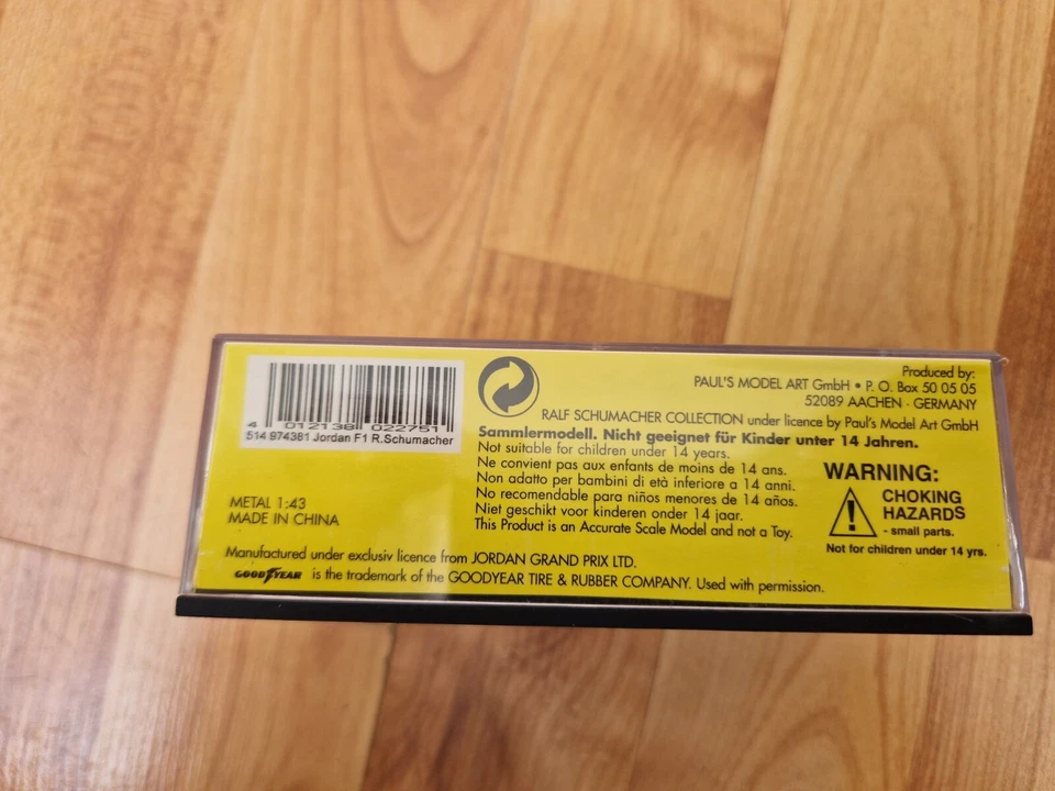 MINICHAMPS 1/43 Jordan Peugeot 1997 Ralf Schumacher Launch Pressofuso F1 Auto - Immagine 4 di 4