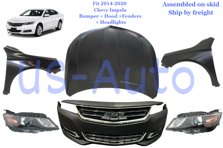 Fit 2014 - 2020 Chevy Impala LT Kit Includes Bumper, Fenders, Headlights, Hood