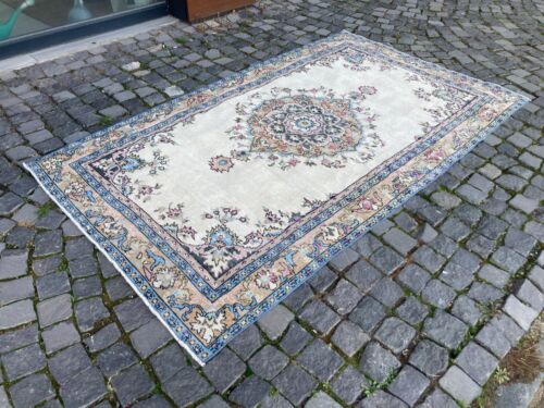 Flächenteppich, Türkischer Teppich, Vintage Teppich, Handarbeitsteppich, Wollteppich | 4,4 x 7,6 Fuß - Bild 1 von 10