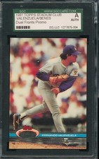 SGC DUAL FRONT PROMO FERNANDO VALENZUELA 1991 TOPPS #90 AUTHENTIC GRADED *TPHLC