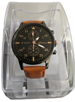 Geneva Mens Watch, Brown Strap Brand New Box is not