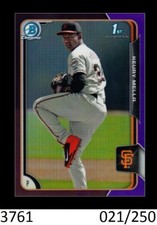 1-2015 BOWMAN CHROME  PURPLE REFRACTOR KEURY MELLA REDS /250 QTY