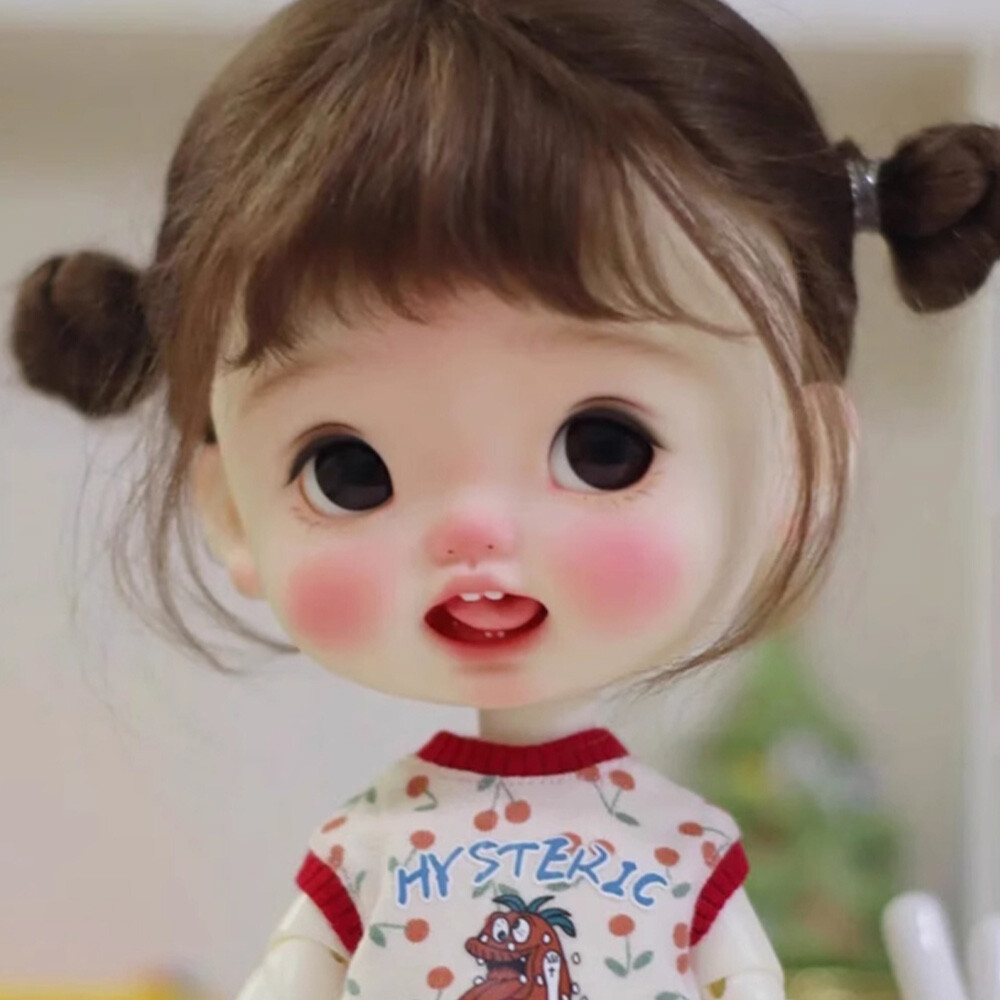 1/6 BJD Doll SD Jointed with Face Makeup Big Eyes Resin Big Head