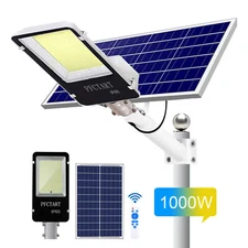 1000W LED Solar Street Light Outdoor Flood Lights Commercial Dusk To Dawn Lamp