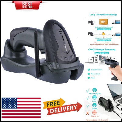 Lithium Polymer Wireless Scanner with Cradle - Fast Scanning, 1D & 2D Support
