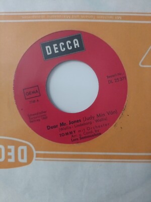 EUROVISION SWEDEN 1969 TOMMY 'DEAR MR JONES' GERMANY PRESSING
