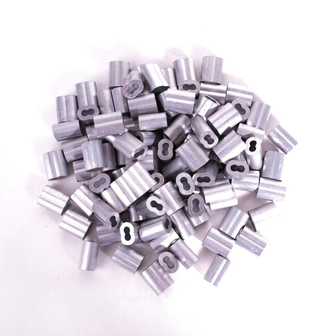 HIGOOD Aluminum Swage Sleeves for Wire Rope Dia 1/8", Aluminum Alloy, PK 100