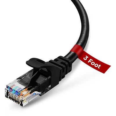 Cat6 Patch Cable 3ft RJ45 Ethernet Pure Copper � 1 Pack