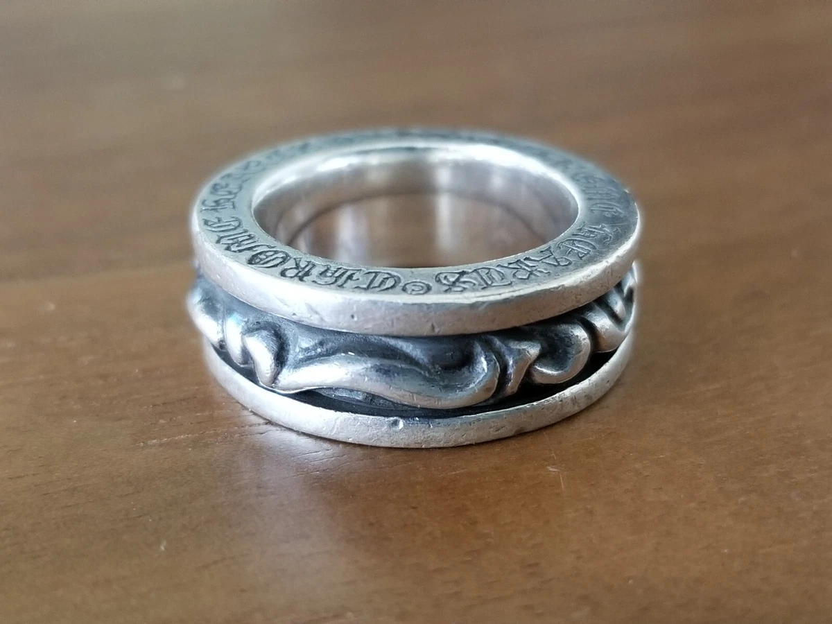 Chrome Hearts Scroll Spinner Ring Size 6.5