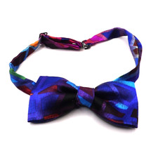 Pre-tied Bow Tie Adjustable Multicolor Rayon Pre-owned Prom