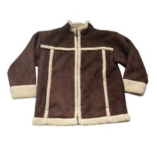Hanna Andersson Size 100 4 Faux Leather Shearling Jacket