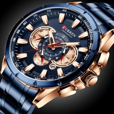 CURREN Men Watches Waterproof Wristwatch Male Chronograph Date Quartz Stee Watch