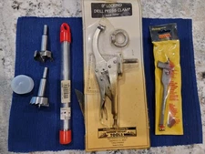 DRILL PRESS ACCS - FORSTNER BITS, EXT SHANK, PITTSBURGH CLAMP & IRWIN BIT - 5 PC