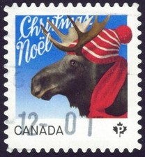 Canada sc#2881 Christmas 2015 Moose, Unit from Booklet Bk634, Used