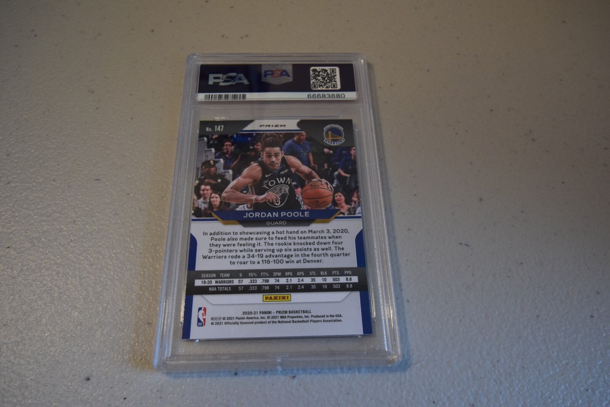 2020-21 Prizm Jordan Poole Silver Prizm PSA 10 #147 Warriors 2020-21 Prizm Jordan Poole Silver Prizm PSA 10 #147 Warriors