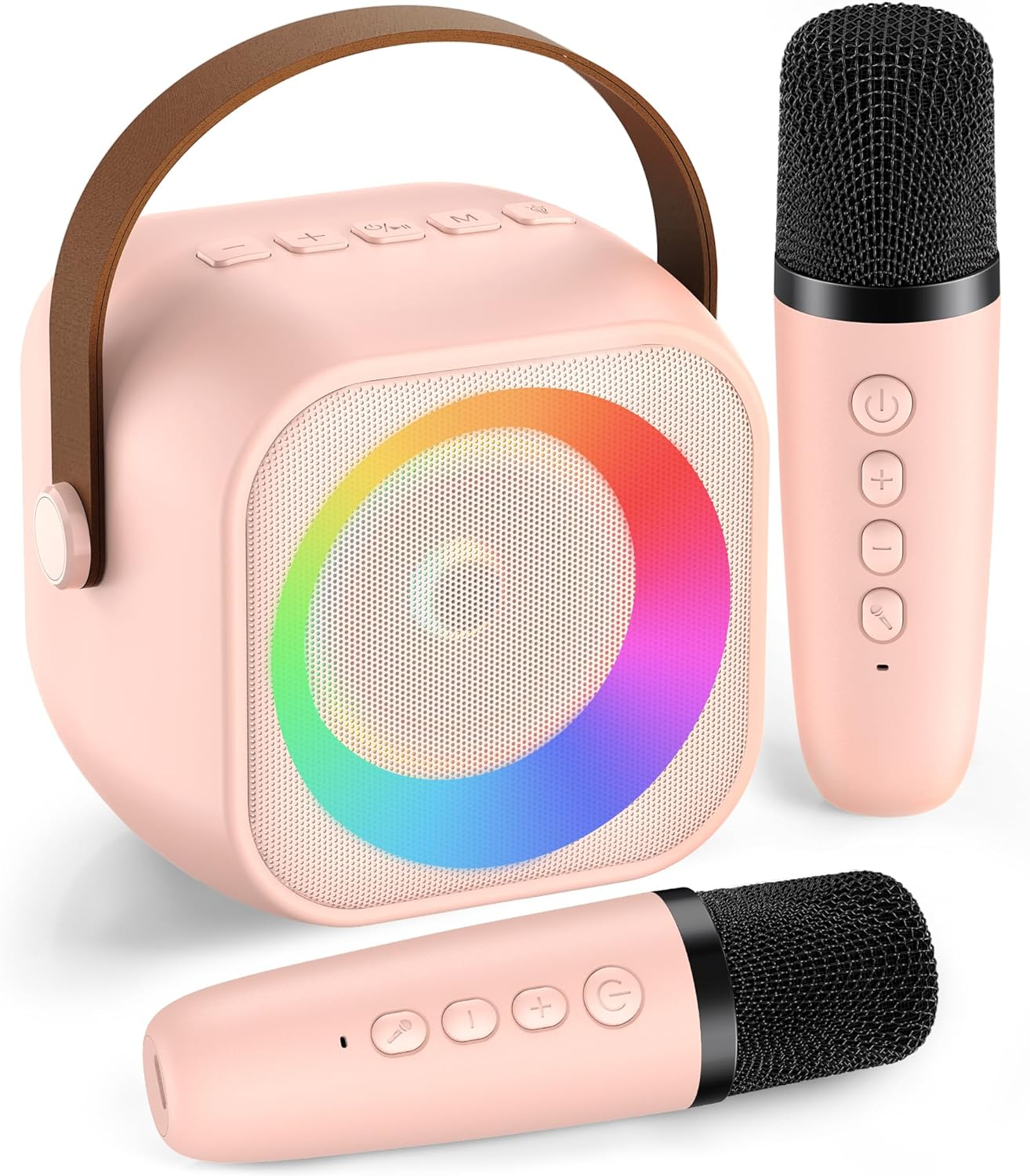 Karaoke Machine for Kids Adults, Mini Portable Bluetooth Karaoke Speaker with 2