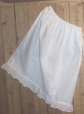ladies long full petticoat slip white cotton Custom Plus 2X 3X 4X lace modest