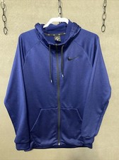 Nike Dri-Fit Navy Blue Zip up Jacket With Hood Large GUC