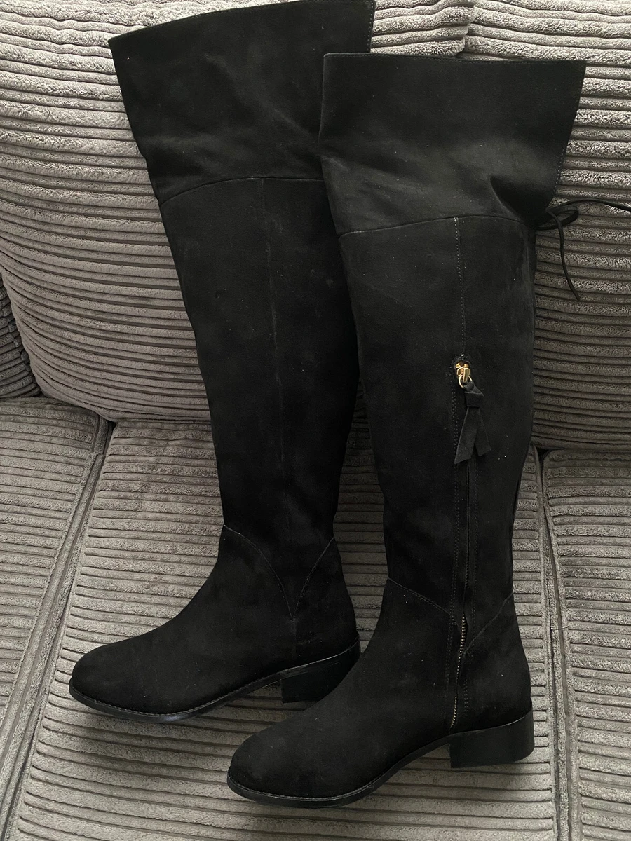 BODEN Black Suede over knee Boots size 40 uk 6 1 2 NEW eBay