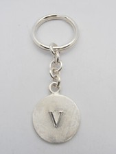 Keychain with letter - V - 925 Silver - initial - alphabet - breeze -