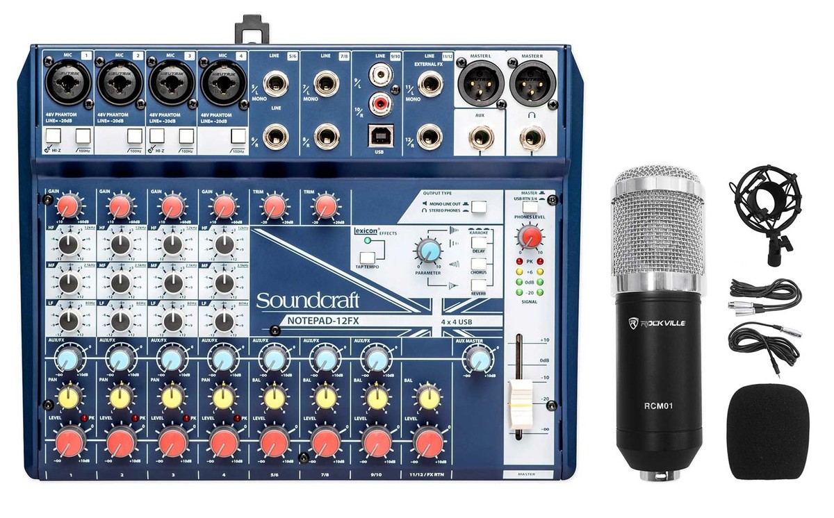 Soundcraft Notepad-12FX 12-Channel Mixer w/USB I/O+Effects+Studio