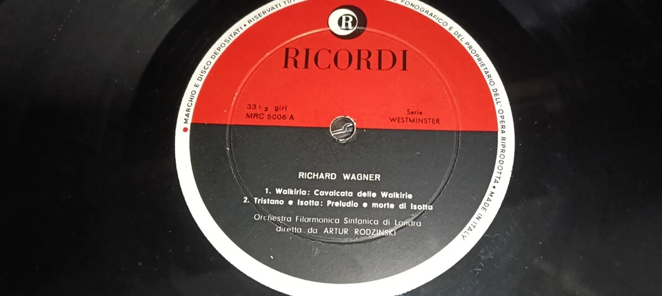 Richard Wagner Philharmonic Symphony Of London LP Ricordi Walkiria Classical - Imagen 3 de 3