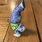 Very Nice Vintage 1940s J. Chein Handstand Clown Wind-Up Litho Tin Toy - Working