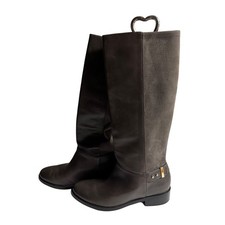 Botas de montar altas de gamuza de cuero marrón oscuro Cole Haan para mujer talla 7B