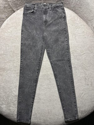 Levis Mile High Super Skinny Jeans Womens 29x30 Gray High Rise Stretch Denim