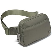 Everywhere Belt Bag for Women, 5 Zipper Pockets Nylon Crossbody Grey Sage