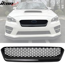 Fits 15-17 Subaru Wrx Sti Jdm Style Front Bumper Upper Grille Gloss Black Abs